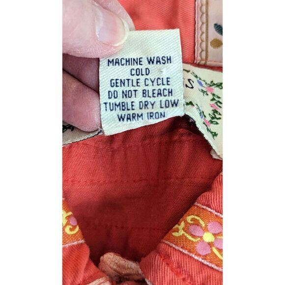 Tantrums Women Long Sleeve Floral Embroidery Ribbon Jacket Red Orange Size Mediu - Picture 14 of 14